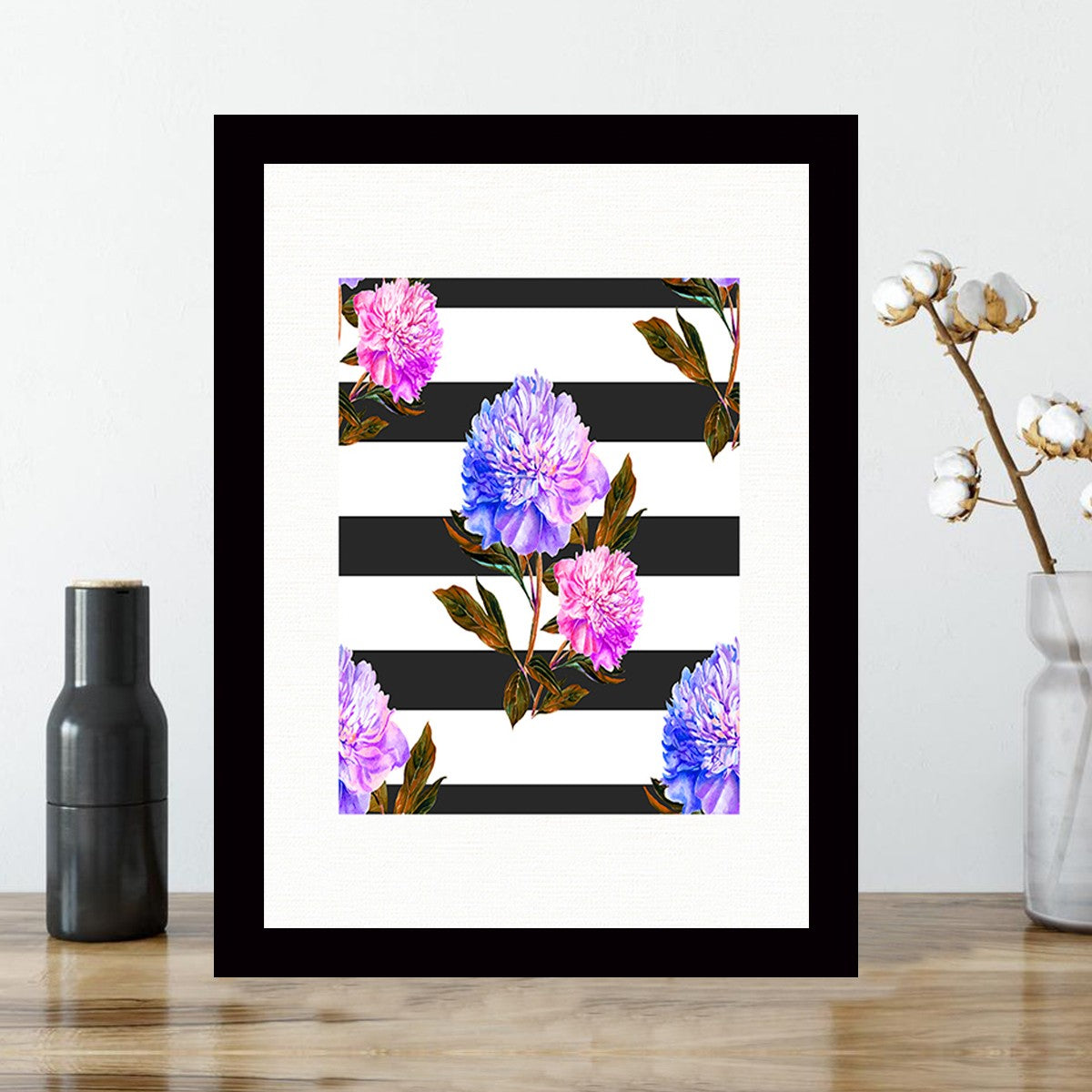 Quadro Decorativo MDF Emoldurado - Arte Multicolor 24x29cm com Moldura de Madeira 2cm