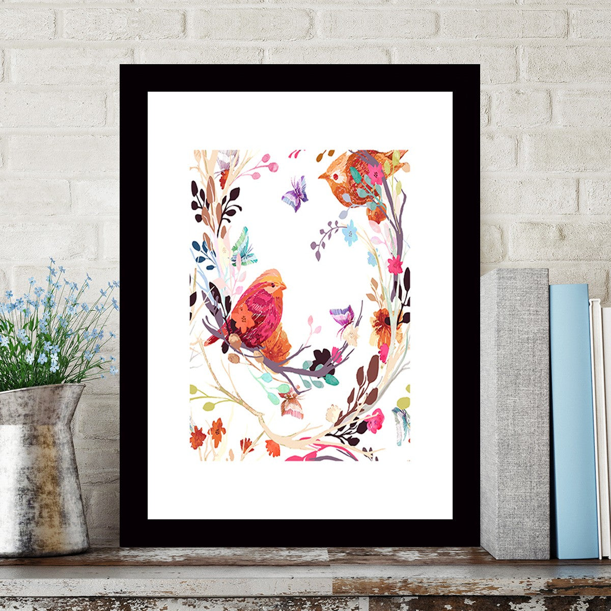 Quadro Decorativo MDF Emoldurado - Arte Multicolor 24x29cm com Moldura de Madeira 2cm