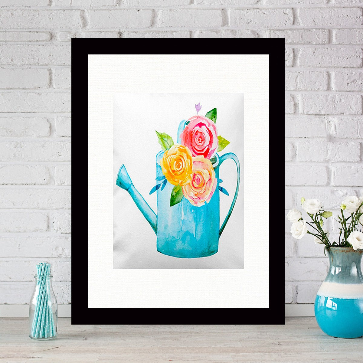 Quadro Decorativo MDF Emoldurado - Arte Multicolor 24x29cm com Moldura de Madeira 2cm