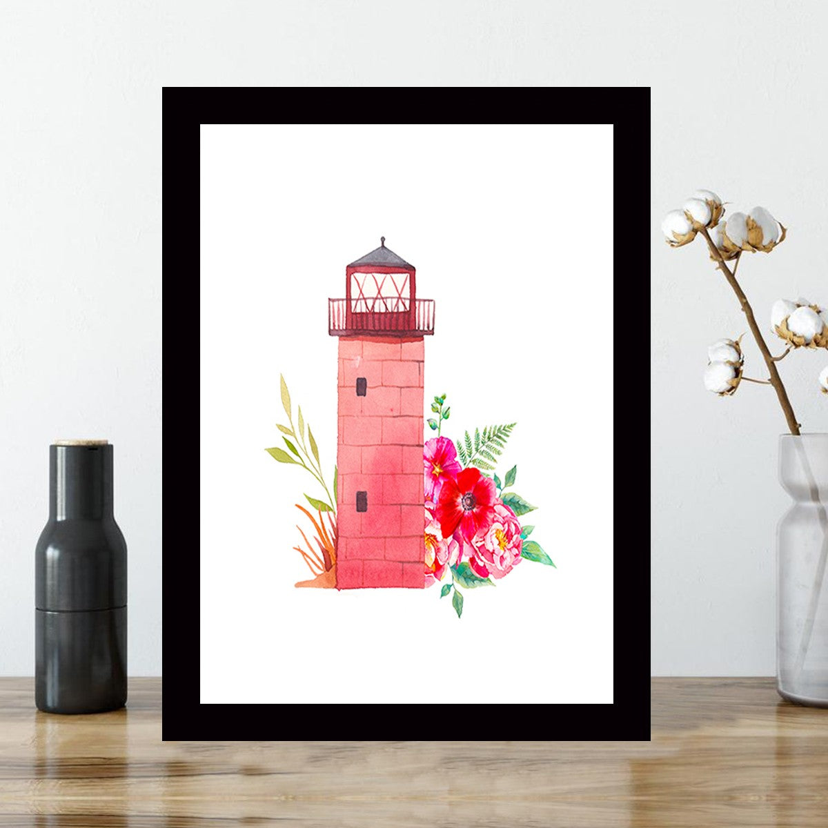 Quadro Decorativo MDF Emoldurado - Arte Multicolor 24x29cm com Moldura de Madeira 2cm