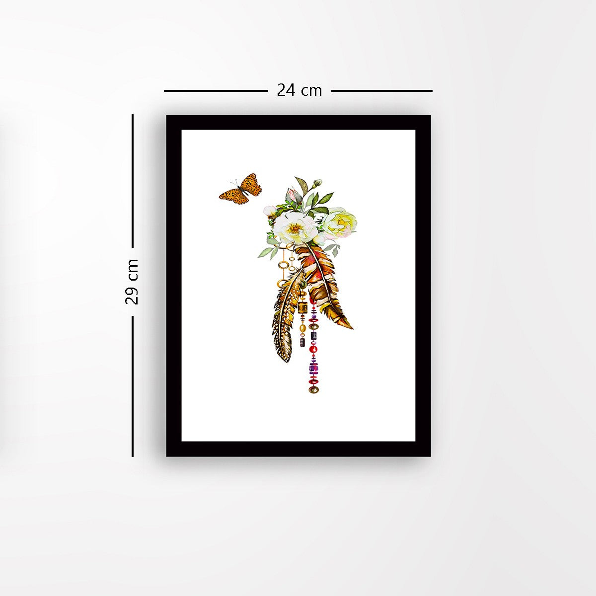 Quadro Decorativo MDF Emoldurado - Arte Multicolor 24x29cm com Moldura de Madeira 2cm