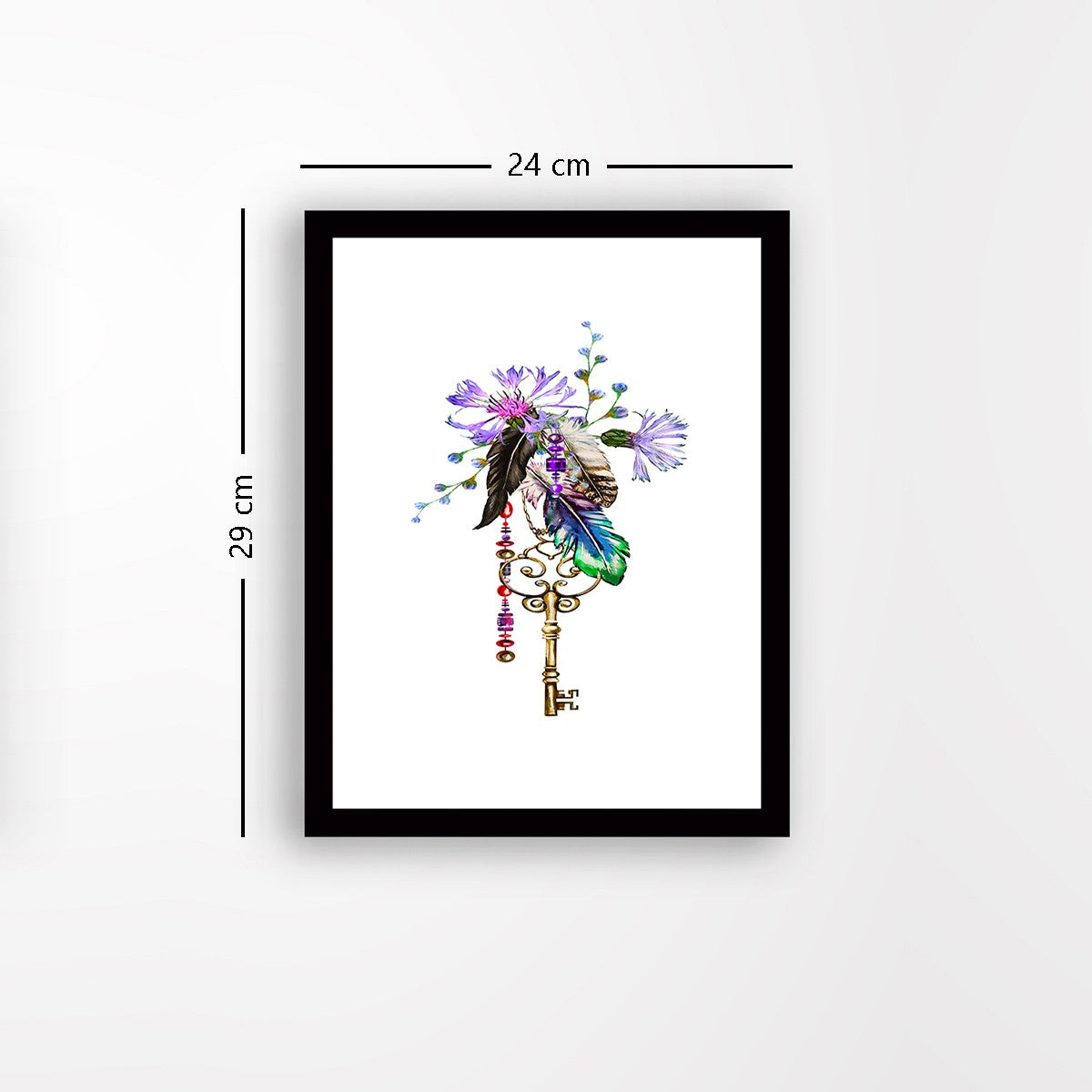 Quadro Decorativo MDF Emoldurado - Arte Multicolor 24x29cm com Moldura de Madeira 2cm