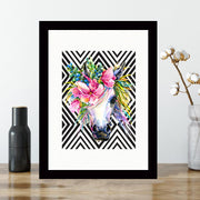 Quadro Decorativo MDF Emoldurado - Arte Multicolor 24x29cm com Moldura de Madeira 2cm