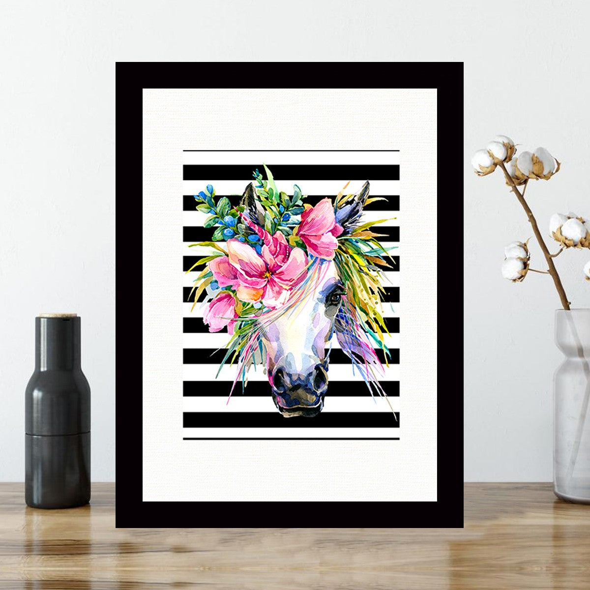 Quadro Decorativo MDF Emoldurado - Arte Multicolor 24x29cm com Moldura de Madeira 2cm