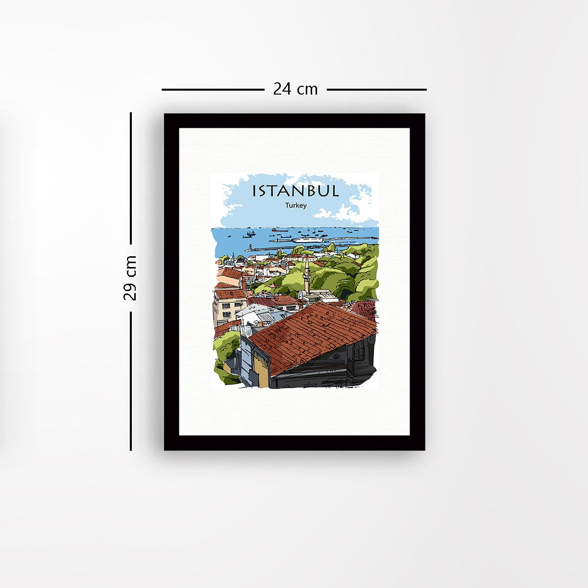 Quadro Decorativo MDF Emoldurado - Arte Multicolor 24x29cm com Moldura de Madeira 2cm