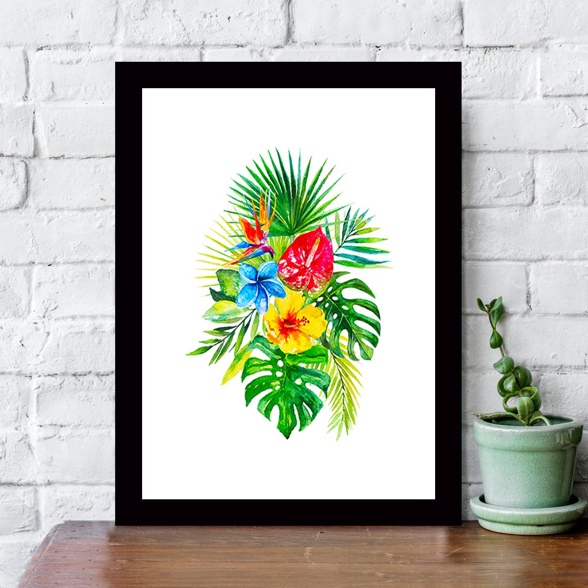 Quadro Decorativo MDF Emoldurado - Arte Multicolor 24x29cm com Moldura de Madeira 2cm