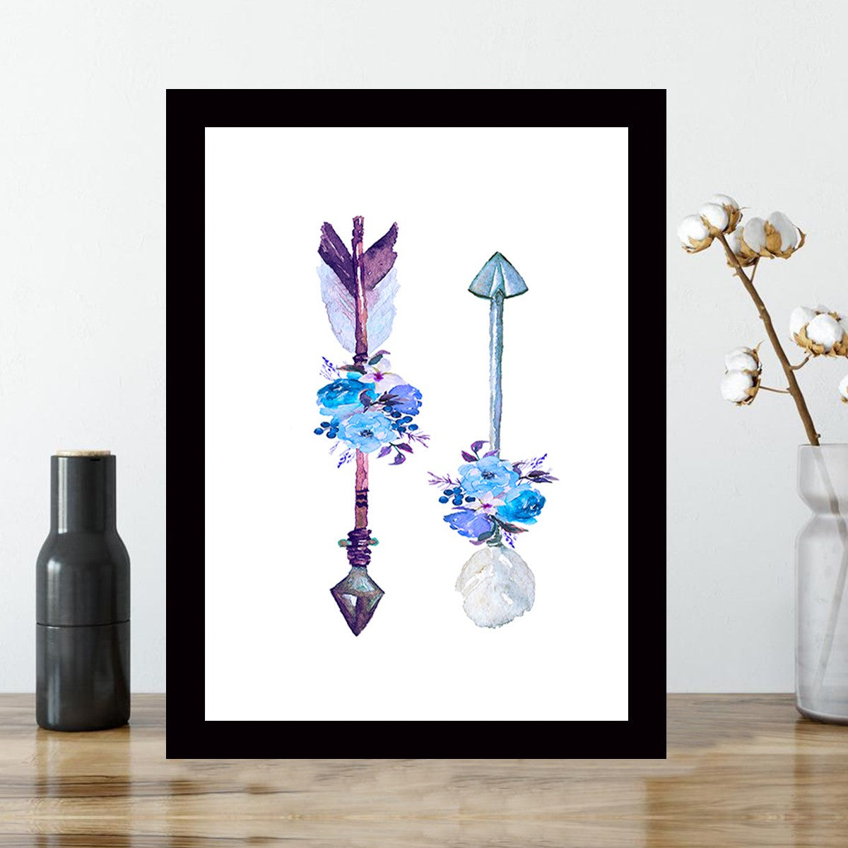 Quadro Decorativo MDF Emoldurado - Arte Multicolor 24x29cm com Moldura de Madeira 2cm