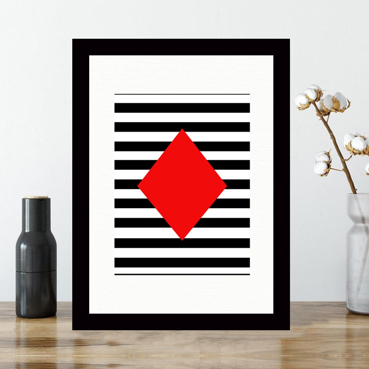 Quadro Decorativo MDF Emoldurado - Arte Multicolor 24x29cm com Moldura de Madeira 2cm