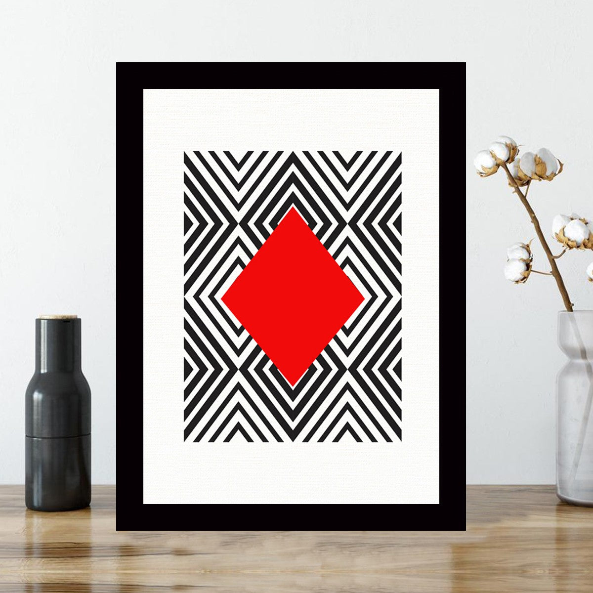 Quadro Decorativo MDF Emoldurado - Arte Multicolor 24x29cm com Moldura de Madeira 2cm