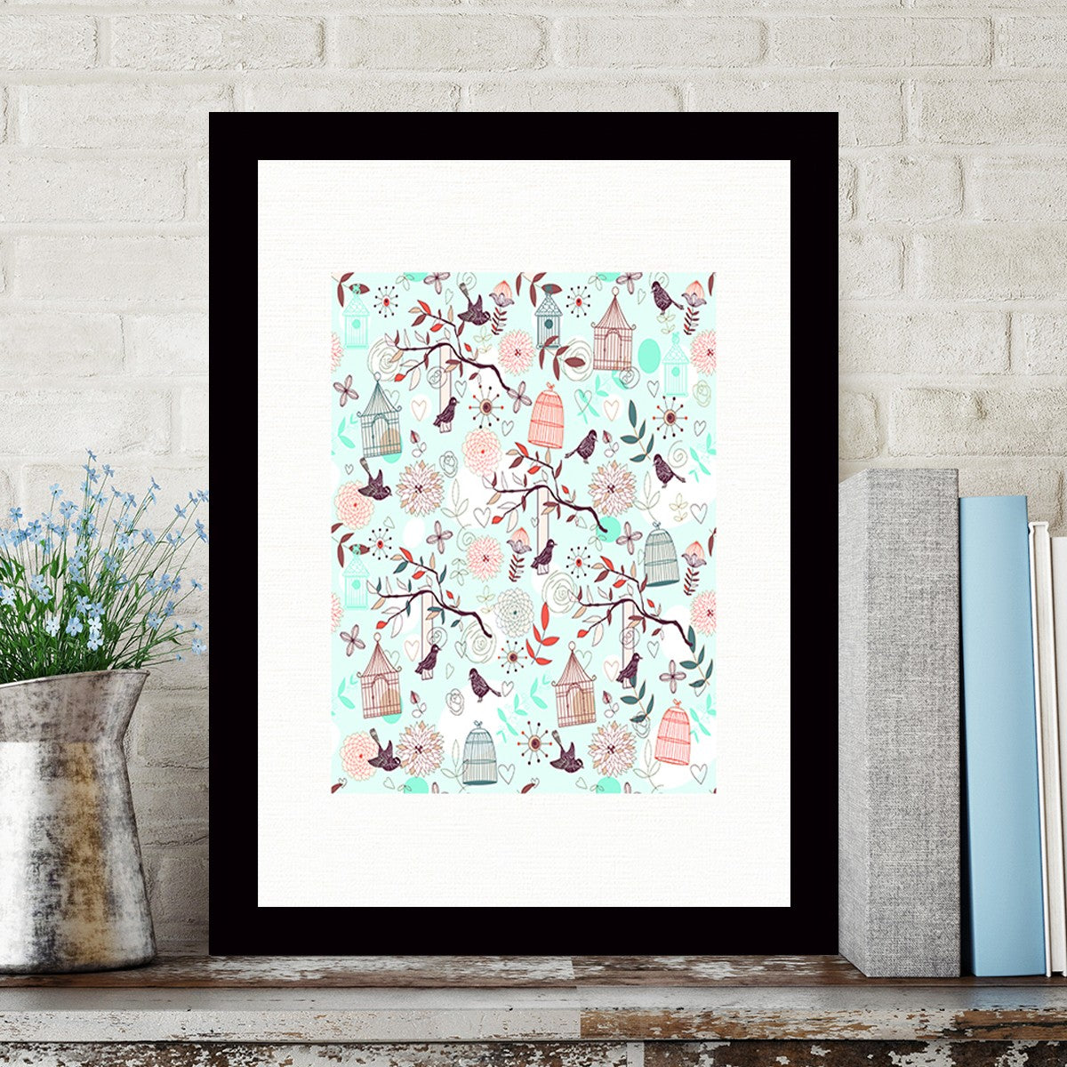 Quadro Decorativo MDF Emoldurado - Arte Multicolor 24x29cm com Moldura de Madeira 2cm