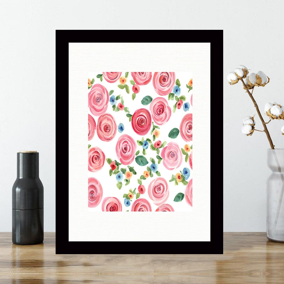 Quadro Decorativo MDF Emoldurado - Arte Multicolor 24x29cm com Moldura de Madeira 2cm