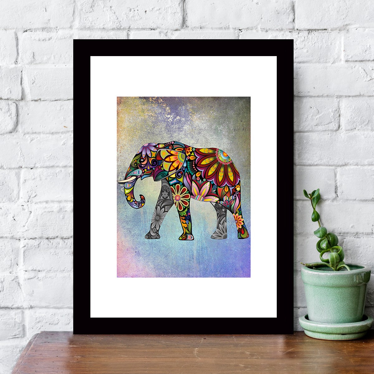 Quadro Decorativo MDF Emoldurado - Arte Multicolor 24x29cm com Moldura de Madeira 2cm