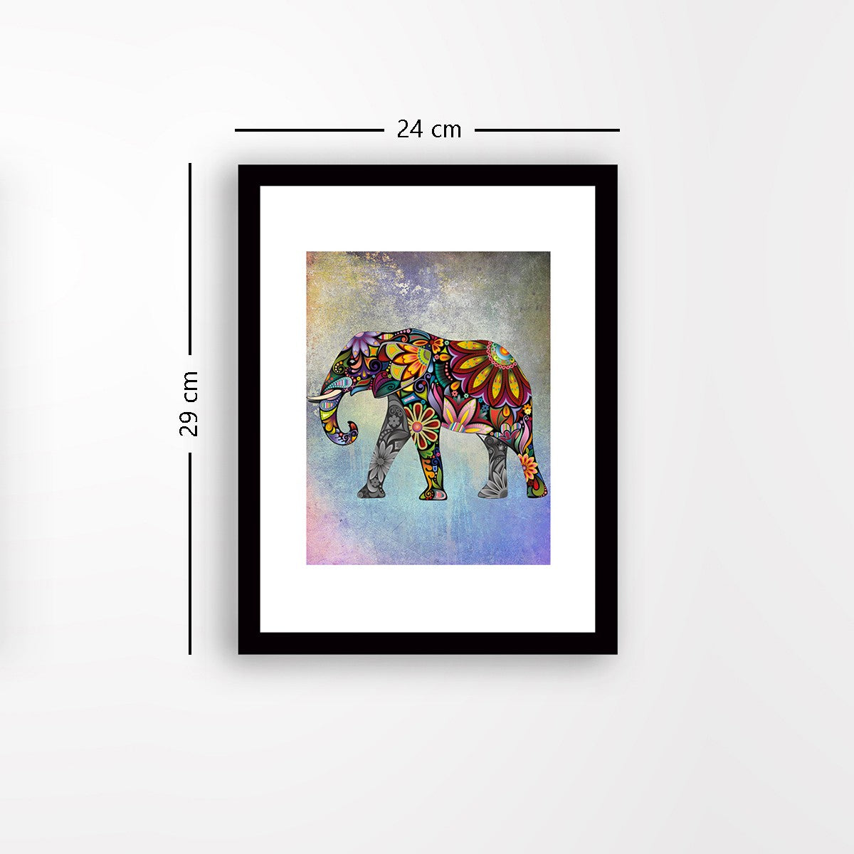 Quadro Decorativo MDF Emoldurado - Arte Multicolor 24x29cm com Moldura de Madeira 2cm