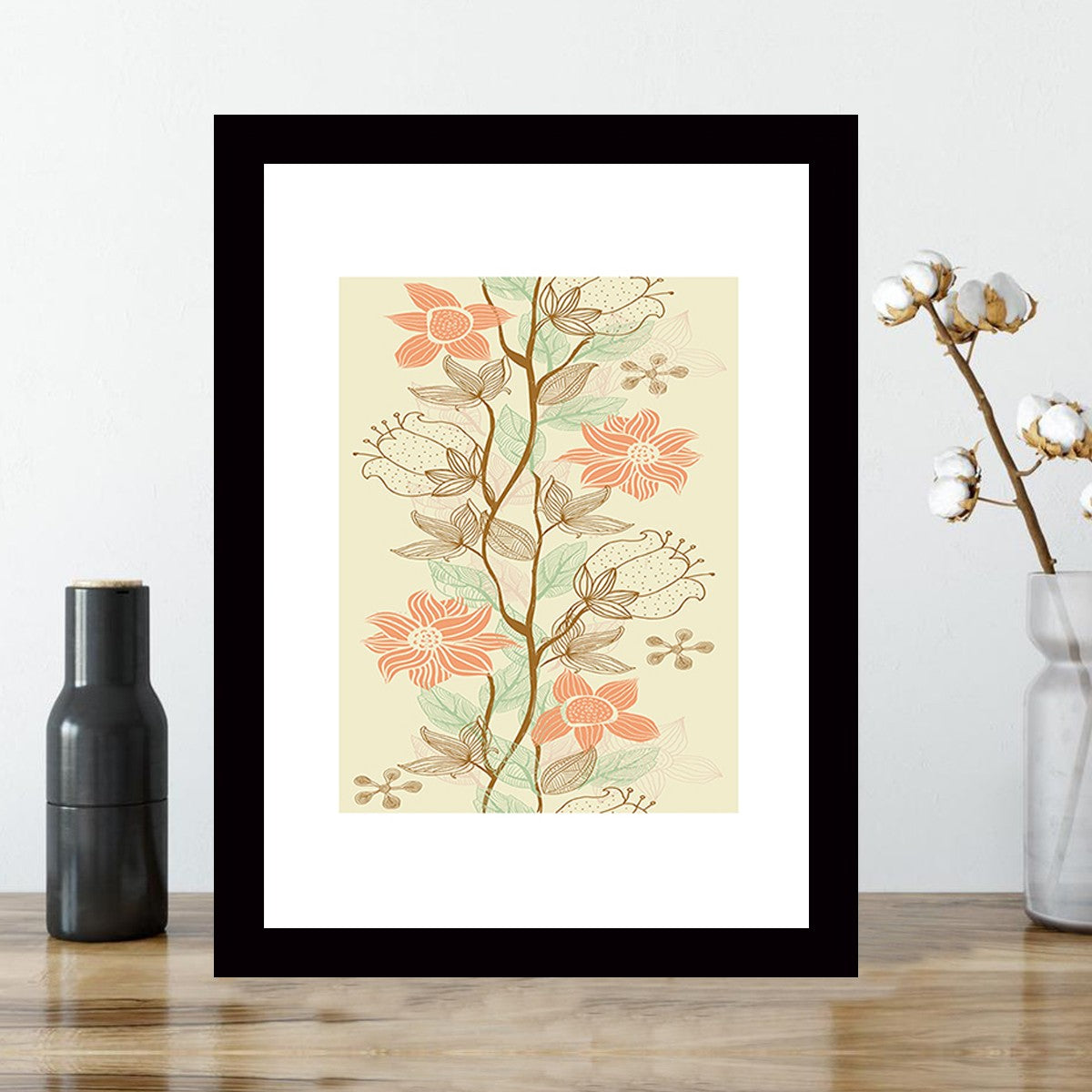 Quadro Decorativo MDF Emoldurado - Arte Multicolor 24x29cm com Moldura de Madeira 2cm