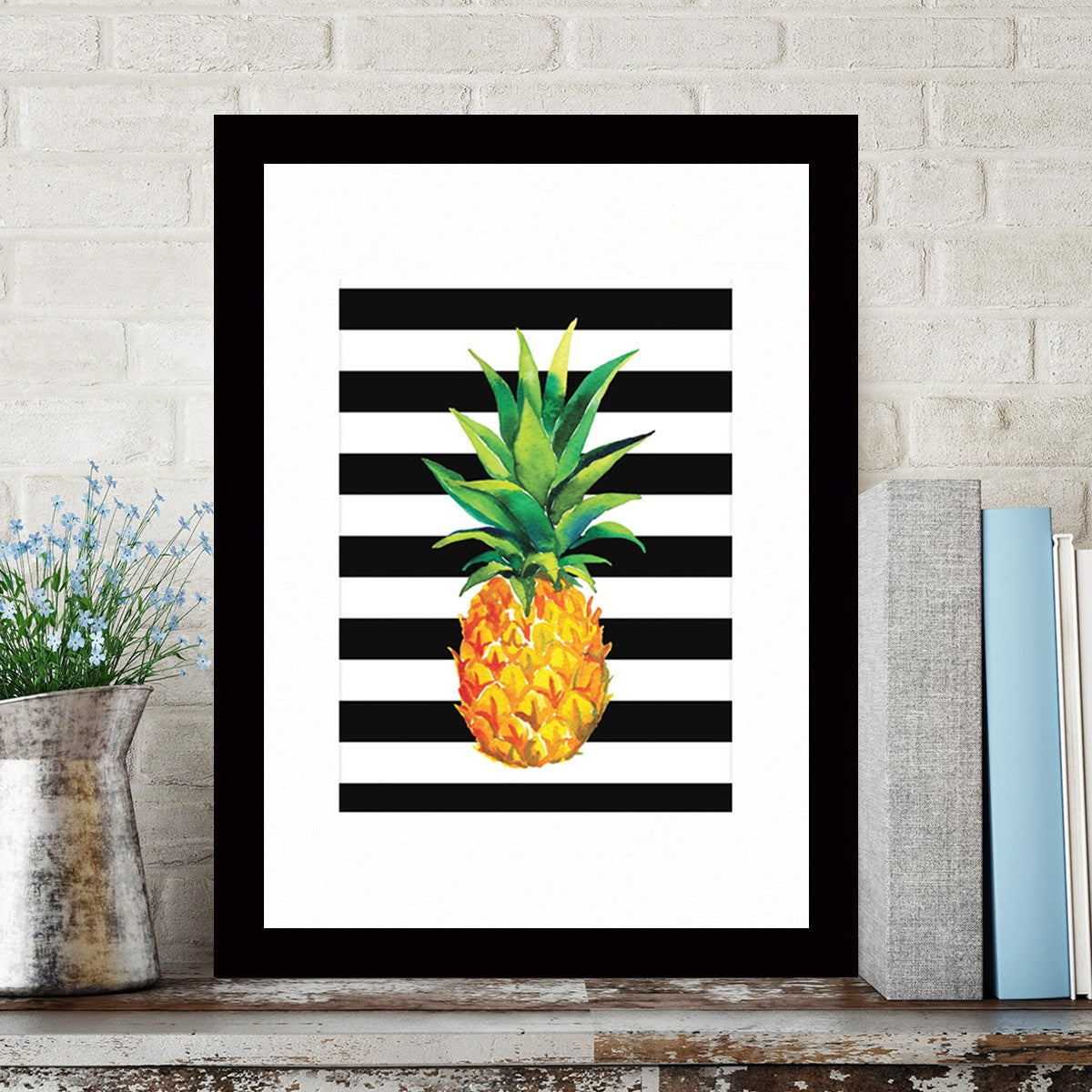 Quadro Decorativo MDF Emoldurado - Arte Multicolor 24x29cm com Moldura de Madeira 2cm