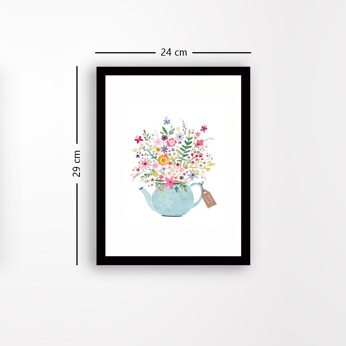 Quadro Decorativo MDF Emoldurado - Arte Multicolor 24x29cm com Moldura de Madeira 2cm