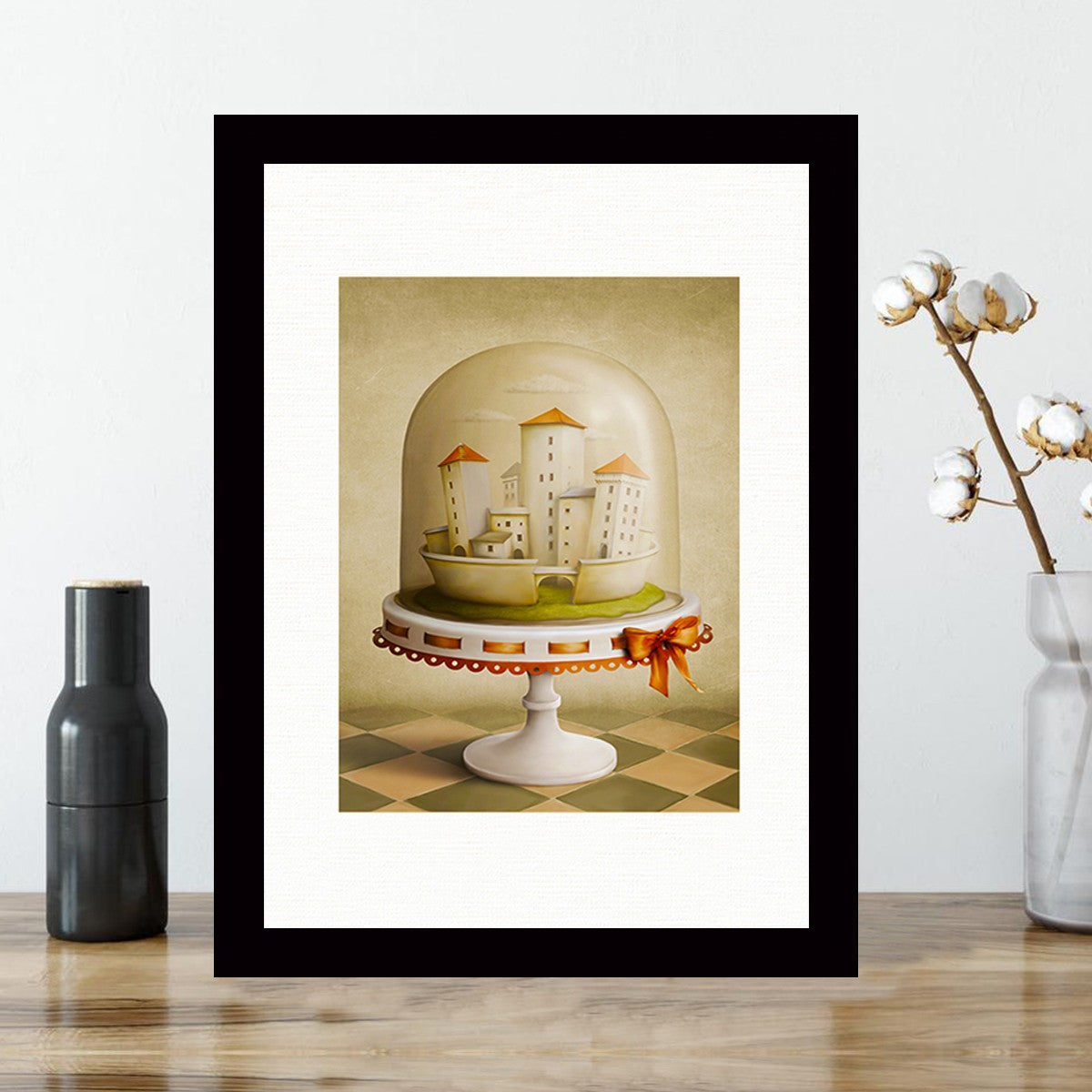 Quadro Decorativo MDF Emoldurado - Arte Multicolor 24x29cm com Moldura de Madeira 2cm