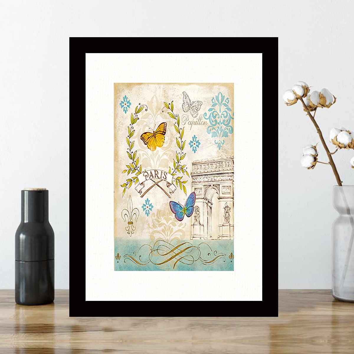 Quadro Decorativo MDF Emoldurado - Arte Multicolor 24x29cm com Moldura de Madeira 2cm