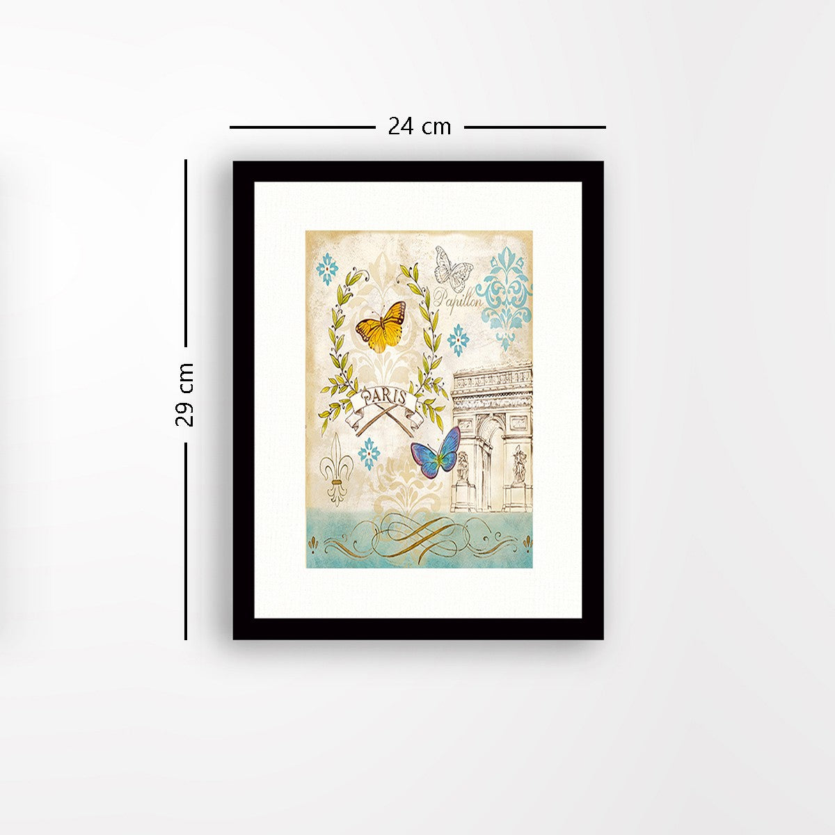 Quadro Decorativo MDF Emoldurado - Arte Multicolor 24x29cm com Moldura de Madeira 2cm