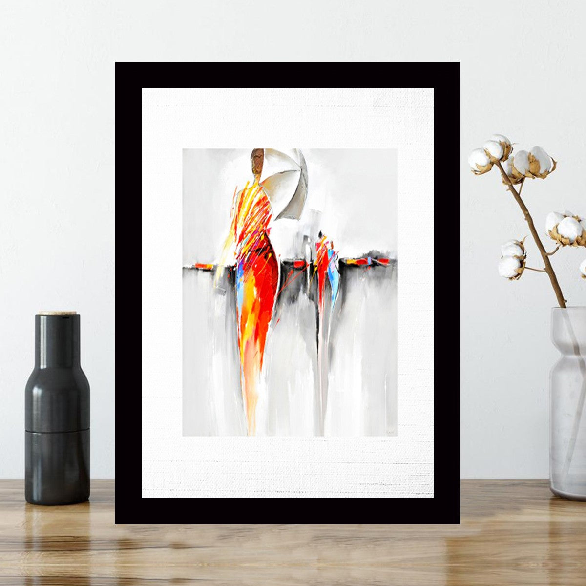 Quadro Decorativo MDF Emoldurado - Arte Multicolor 24x29cm com Moldura de Madeira 2cm