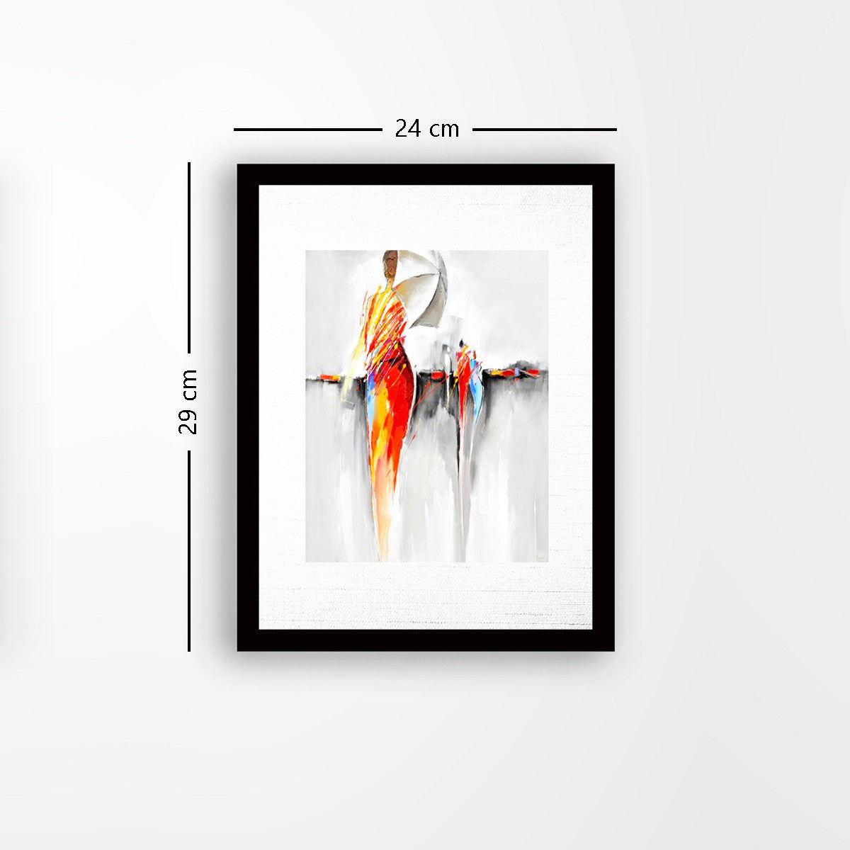 Quadro Decorativo MDF Emoldurado - Arte Multicolor 24x29cm com Moldura de Madeira 2cm