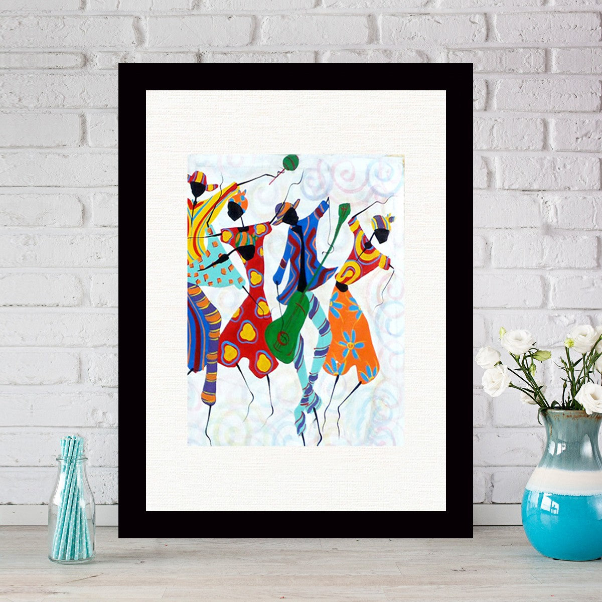 Quadro Decorativo MDF Emoldurado - Arte Multicolor 24x29cm com Moldura de Madeira 2cm