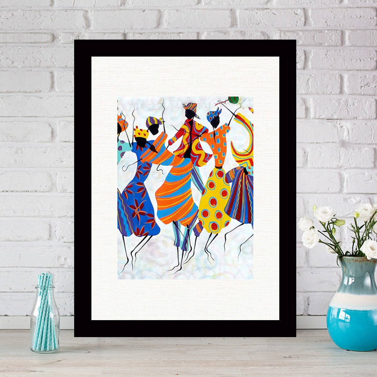 Quadro Decorativo MDF Emoldurado - Arte Multicolor 24x29cm com Moldura de Madeira 2cm