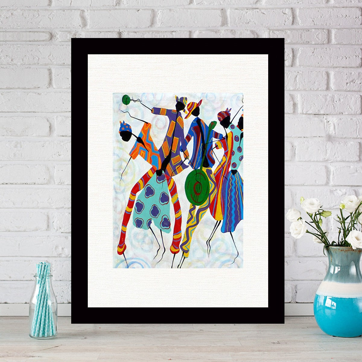 Quadro Decorativo MDF Emoldurado - Arte Multicolor 24x29cm com Moldura de Madeira 2cm