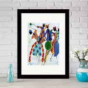 Quadro Decorativo MDF Emoldurado - Arte Multicolor 24x29cm com Moldura de Madeira 2cm