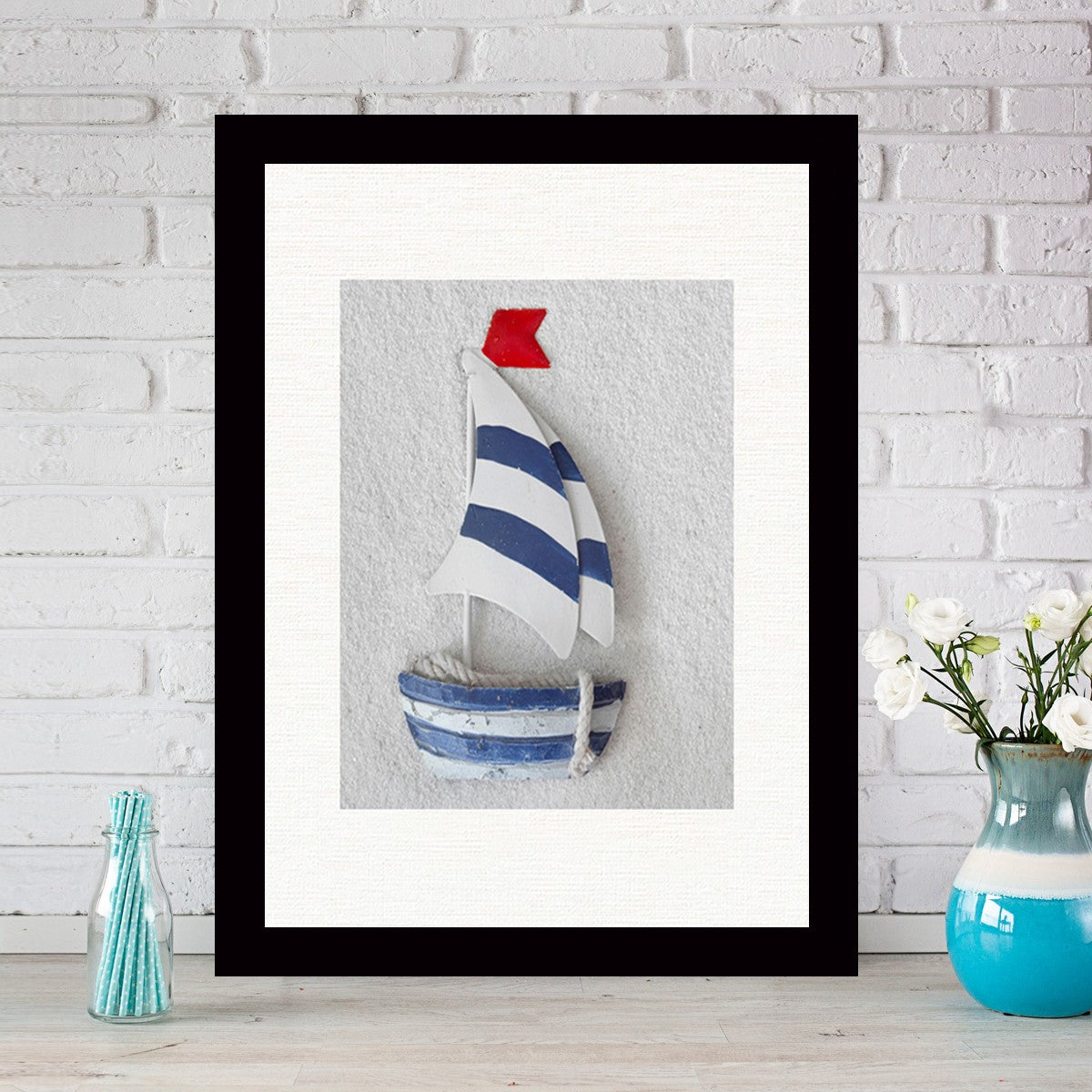 Quadro Decorativo MDF Emoldurado - Arte Multicolor 24x29cm com Moldura de Madeira 2cm