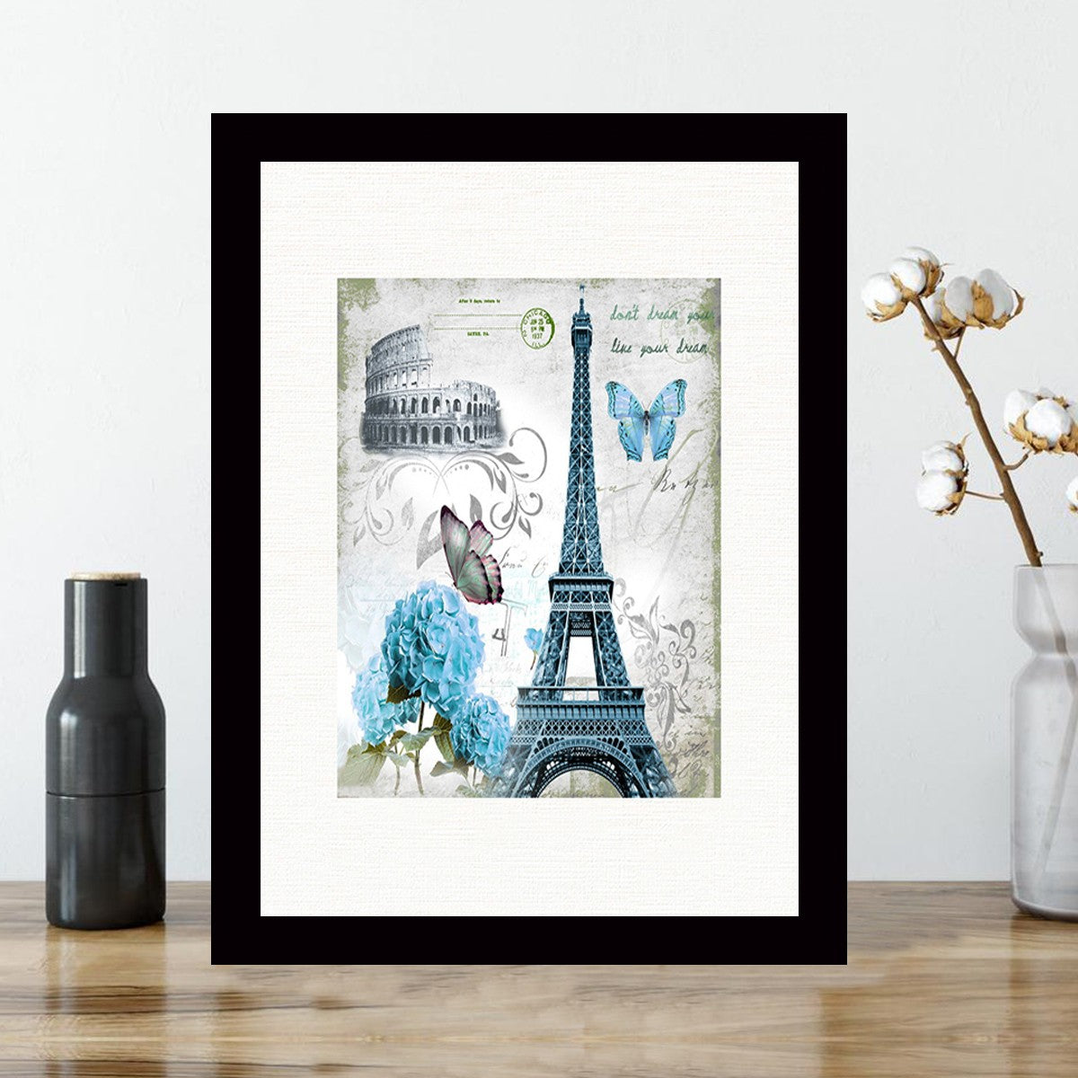 Quadro Decorativo MDF Emoldurado - Arte Multicolor 24x29cm com Moldura de Madeira 2cm