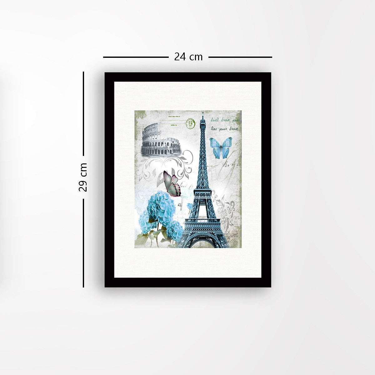 Quadro Decorativo MDF Emoldurado - Arte Multicolor 24x29cm com Moldura de Madeira 2cm