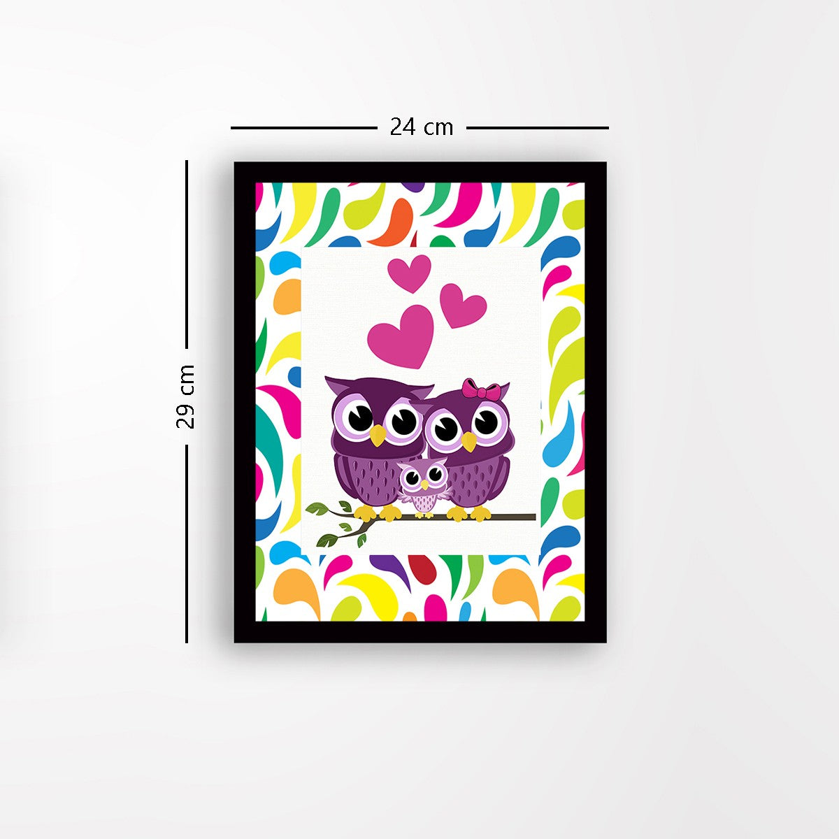 Quadro Decorativo MDF Emoldurado - Arte Multicolor 24x29cm com Moldura de Madeira 2cm