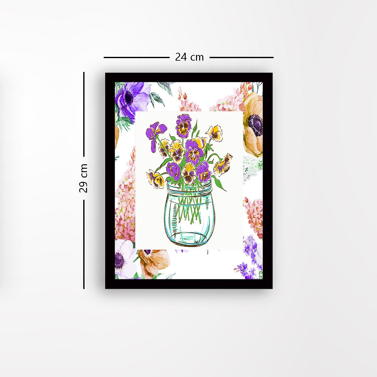 Quadro Decorativo MDF Emoldurado - Arte Multicolor 24x29cm com Moldura de Madeira 2cm