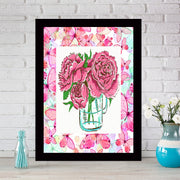 Quadro Decorativo MDF Emoldurado - Arte Multicolor 24x29cm com Moldura de Madeira 2cm