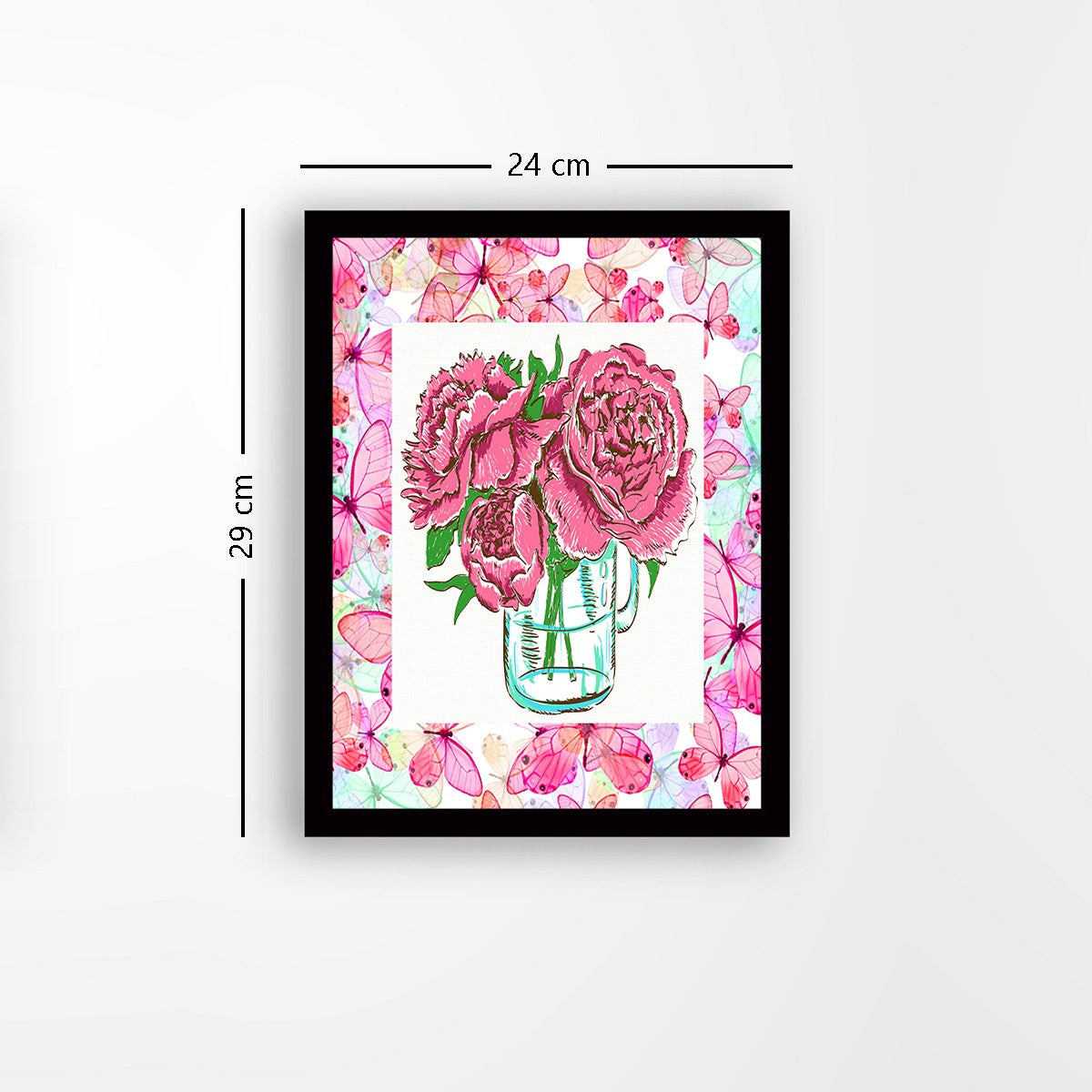 Quadro Decorativo MDF Emoldurado - Arte Multicolor 24x29cm com Moldura de Madeira 2cm