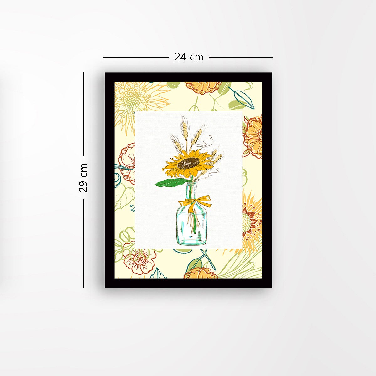 Quadro Decorativo MDF Emoldurado - Arte Multicolor 24x29cm com Moldura de Madeira 2cm