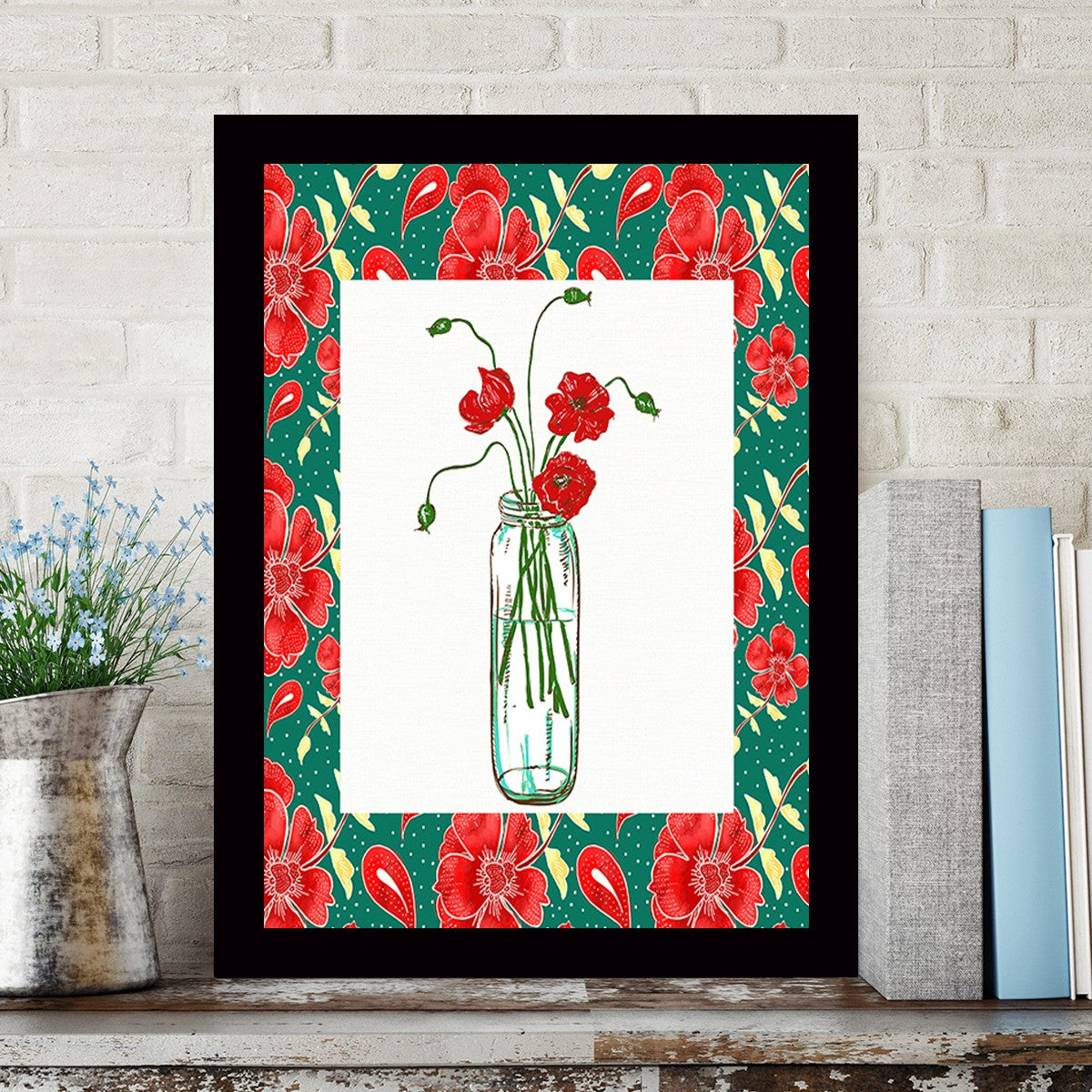 Quadro Decorativo MDF Emoldurado - Arte Multicolor 24x29cm com Moldura de Madeira 2cm