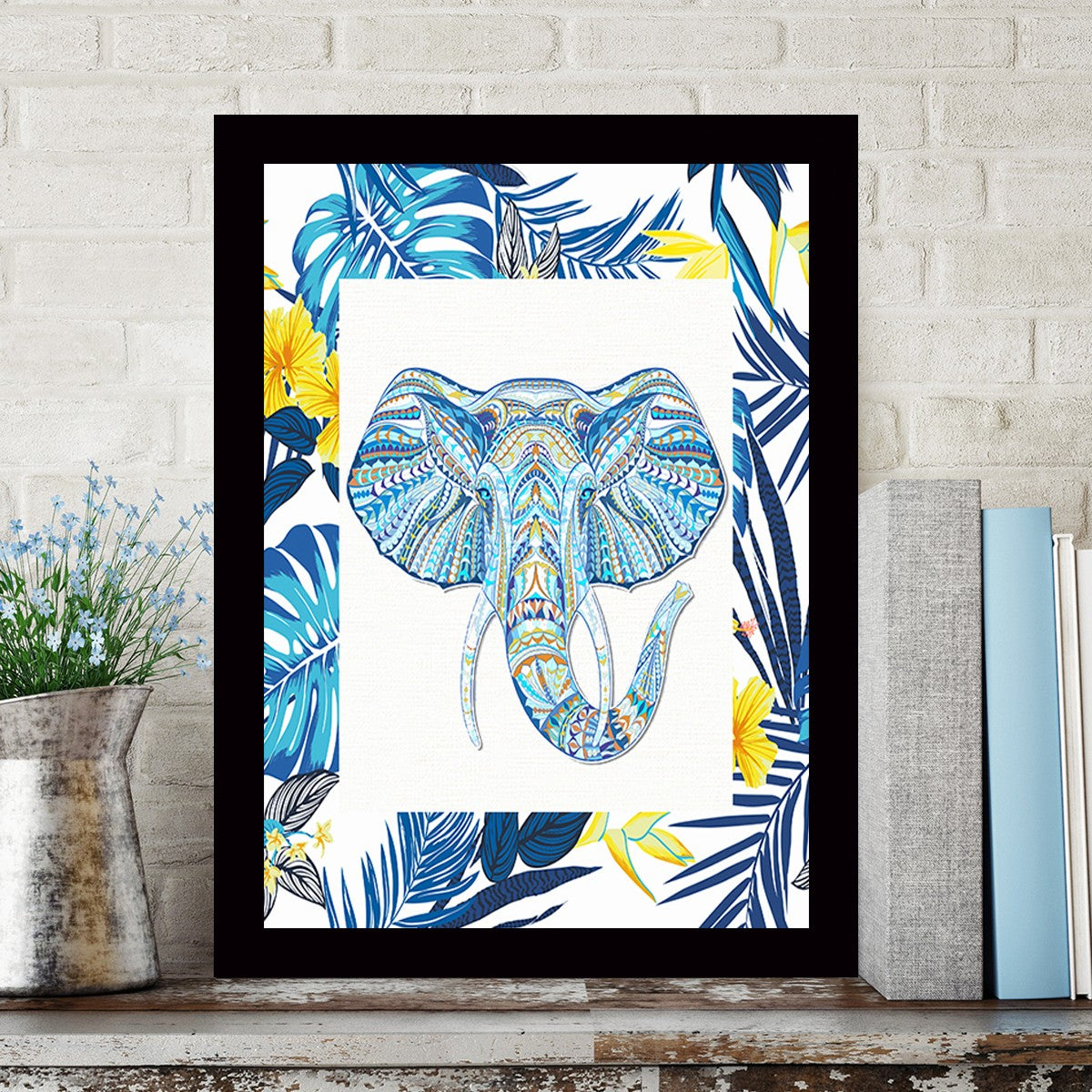 Quadro Decorativo MDF Emoldurado - Arte Multicolor 24x29cm com Moldura de Madeira 2cm