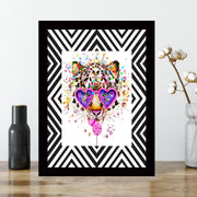 Quadro Decorativo MDF Emoldurado - Arte Multicolor 24x29cm com Moldura de Madeira 2cm