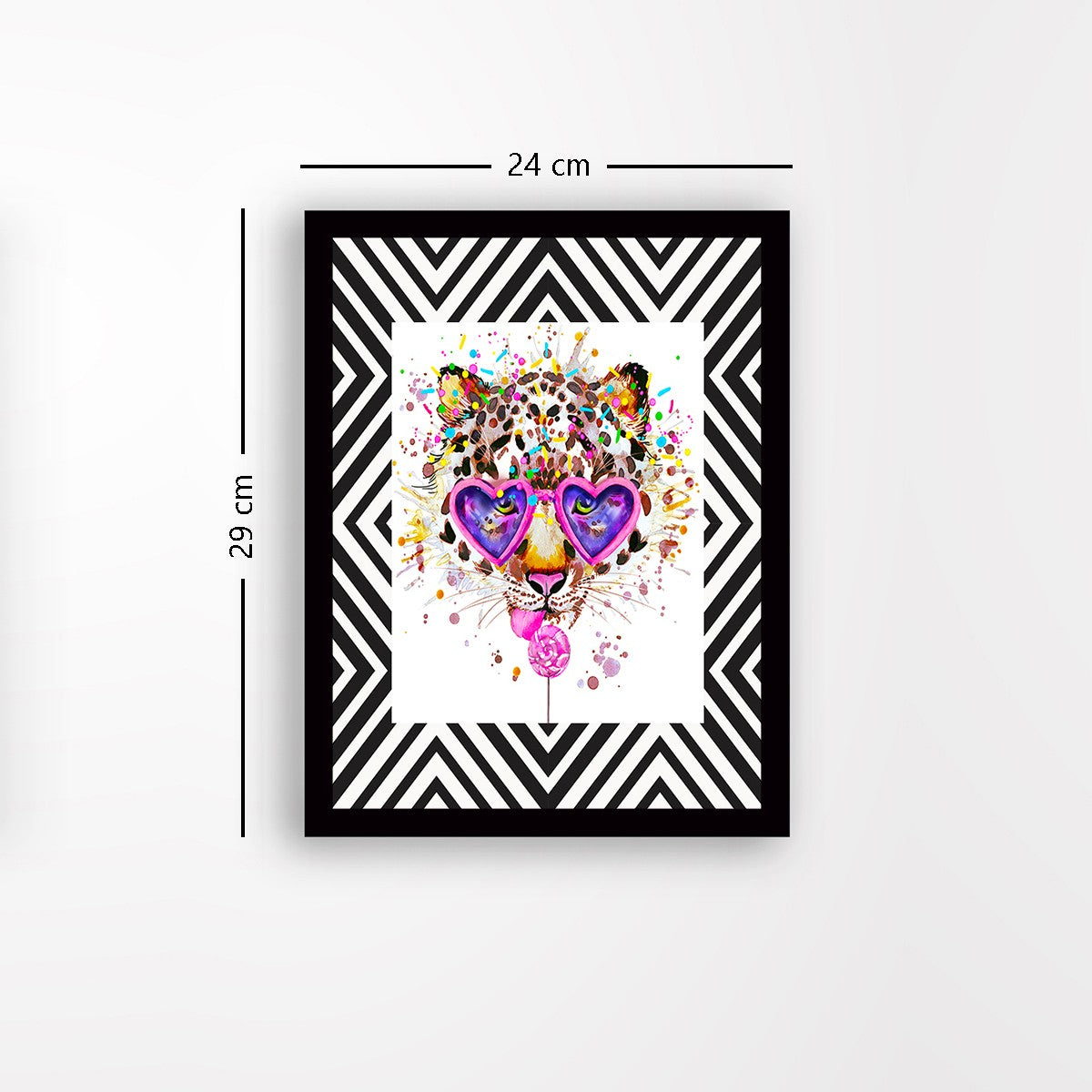 Quadro Decorativo MDF Emoldurado - Arte Multicolor 24x29cm com Moldura de Madeira 2cm