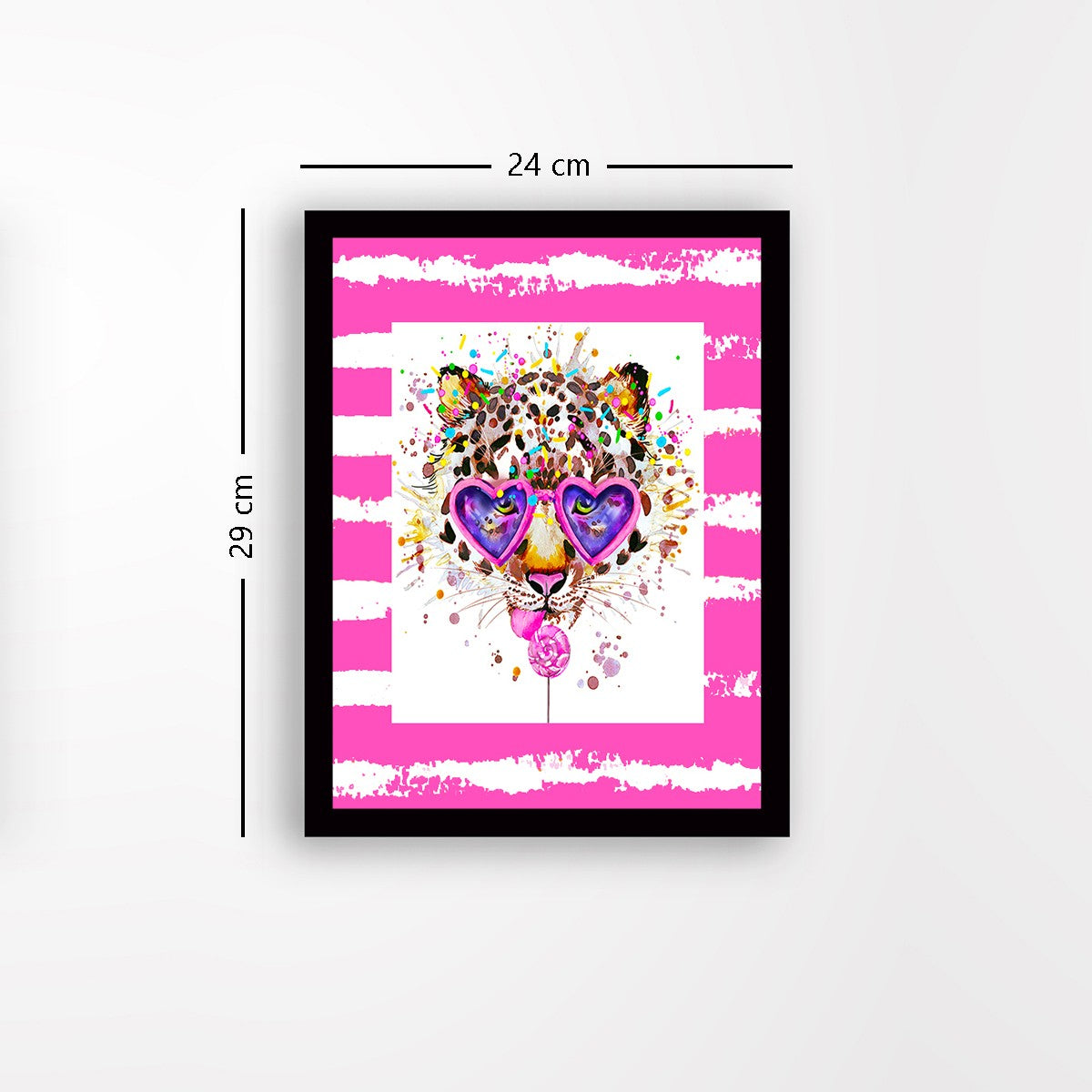 Quadro Decorativo MDF Emoldurado - Arte Multicolor 24x29cm com Moldura de Madeira 2cm