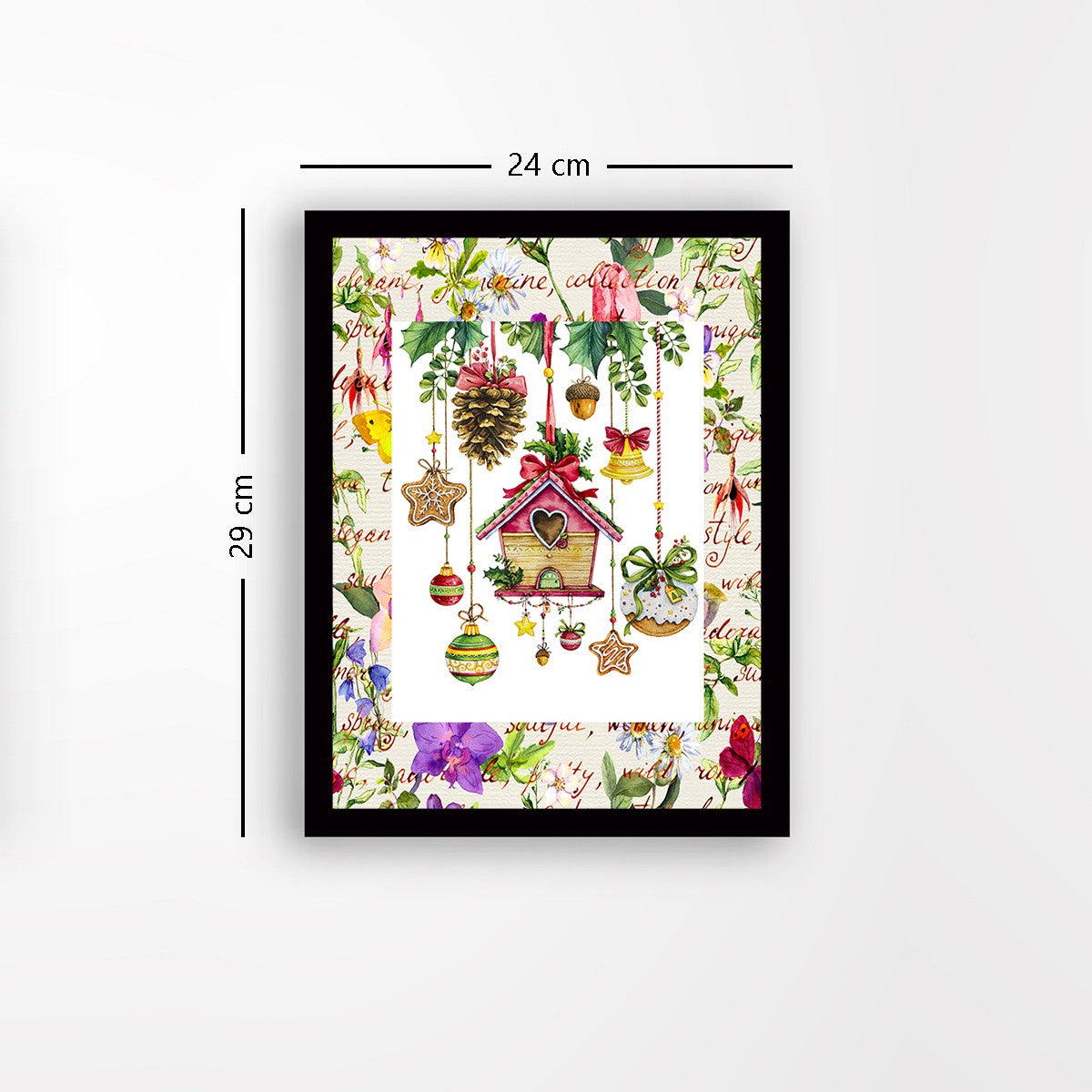 Quadro Decorativo MDF Emoldurado - Arte Multicolor 24x29cm com Moldura de Madeira 2cm