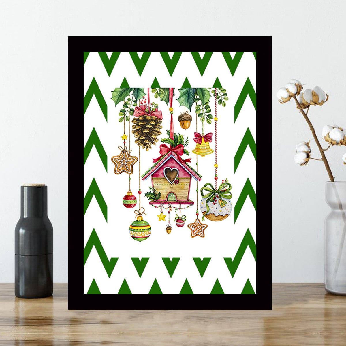 Quadro Decorativo MDF Emoldurado - Arte Multicolor 24x29cm com Moldura de Madeira 2cm