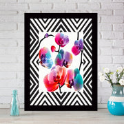 Quadro Decorativo MDF Emoldurado - Arte Multicolor 24x29cm com Moldura de Madeira 2cm