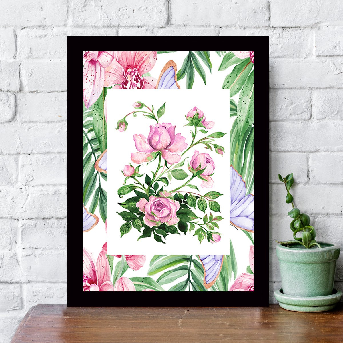 Quadro Decorativo MDF Emoldurado - Arte Multicolor 24x29cm com Moldura de Madeira 2cm