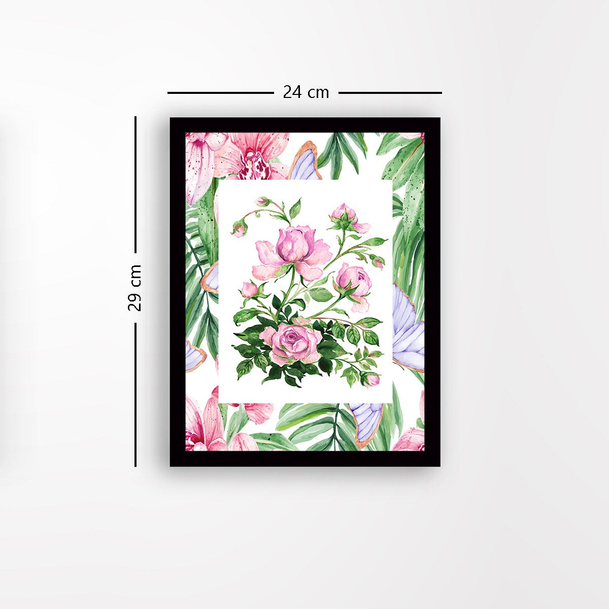 Quadro Decorativo MDF Emoldurado - Arte Multicolor 24x29cm com Moldura de Madeira 2cm