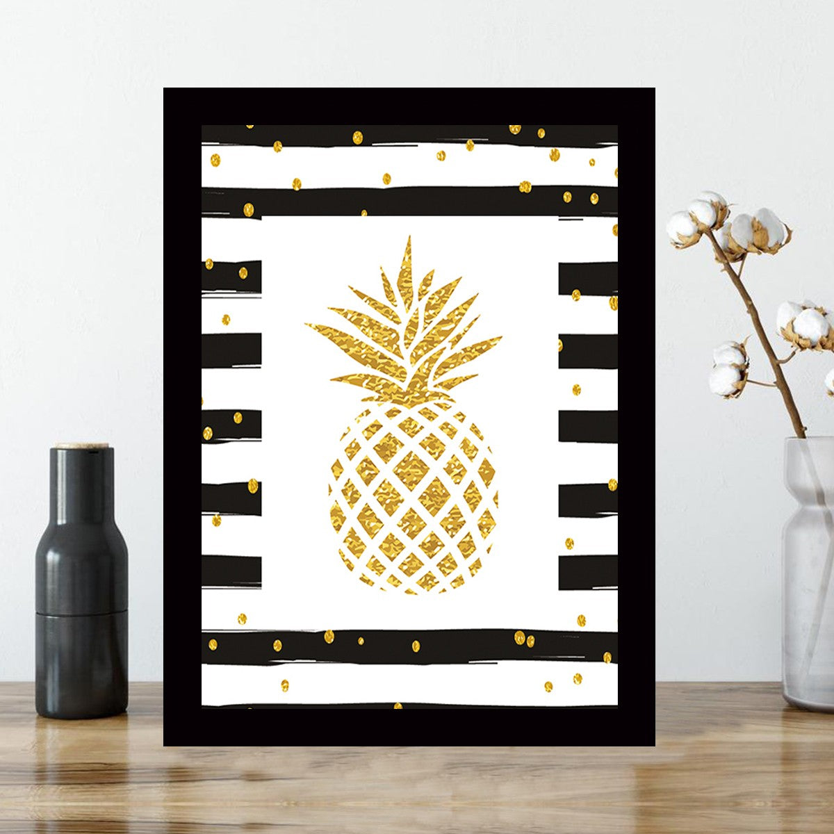 Quadro Decorativo MDF Emoldurado - Arte Multicolor 24x29cm com Moldura de Madeira 2cm