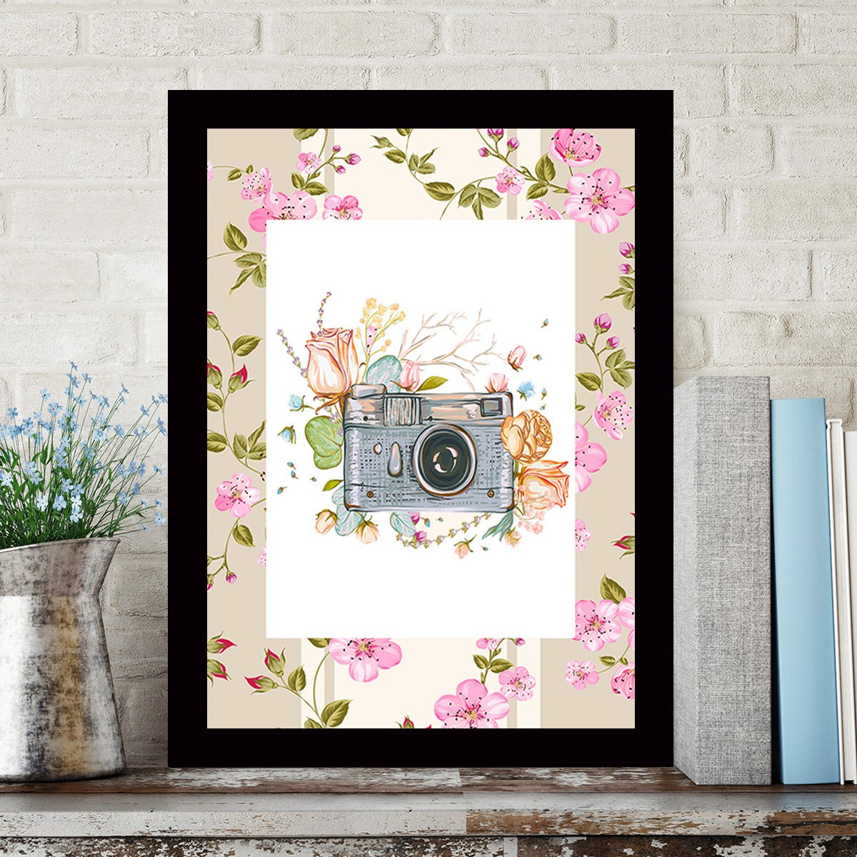 Quadro Decorativo MDF Emoldurado - Arte Multicolor 24x29cm com Moldura de Madeira 2cm