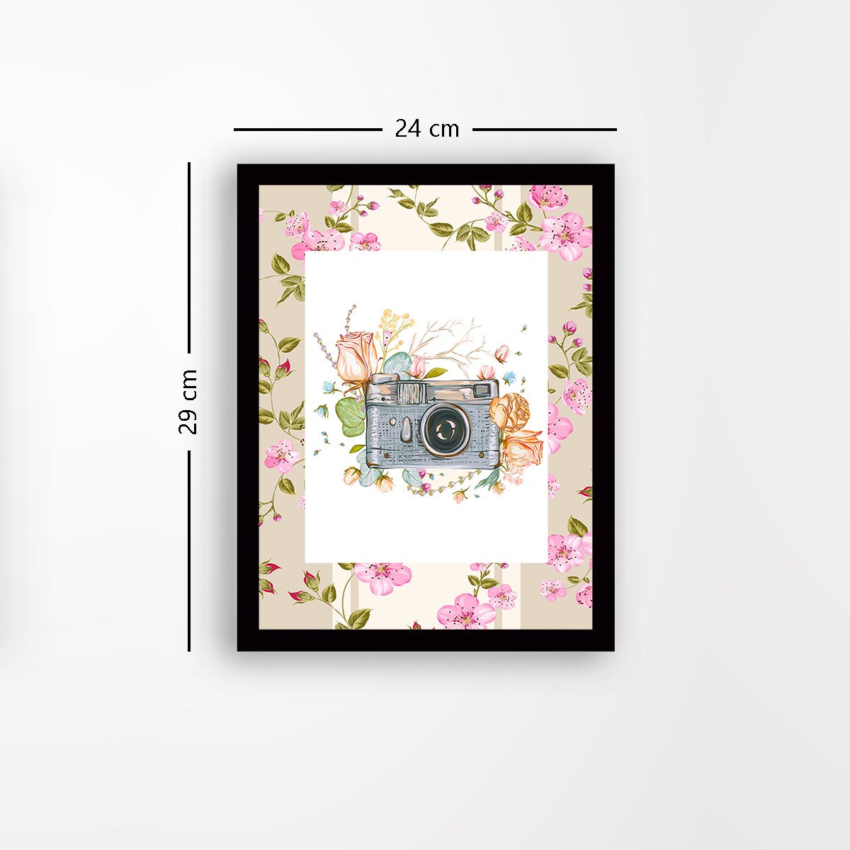 Quadro Decorativo MDF Emoldurado - Arte Multicolor 24x29cm com Moldura de Madeira 2cm